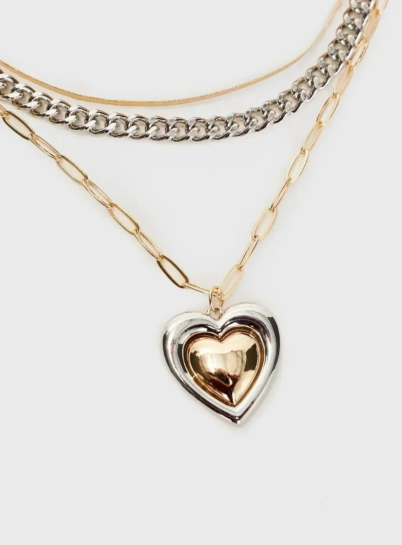 Ketting set met hart - Stoere en veelzijdige uitstraling