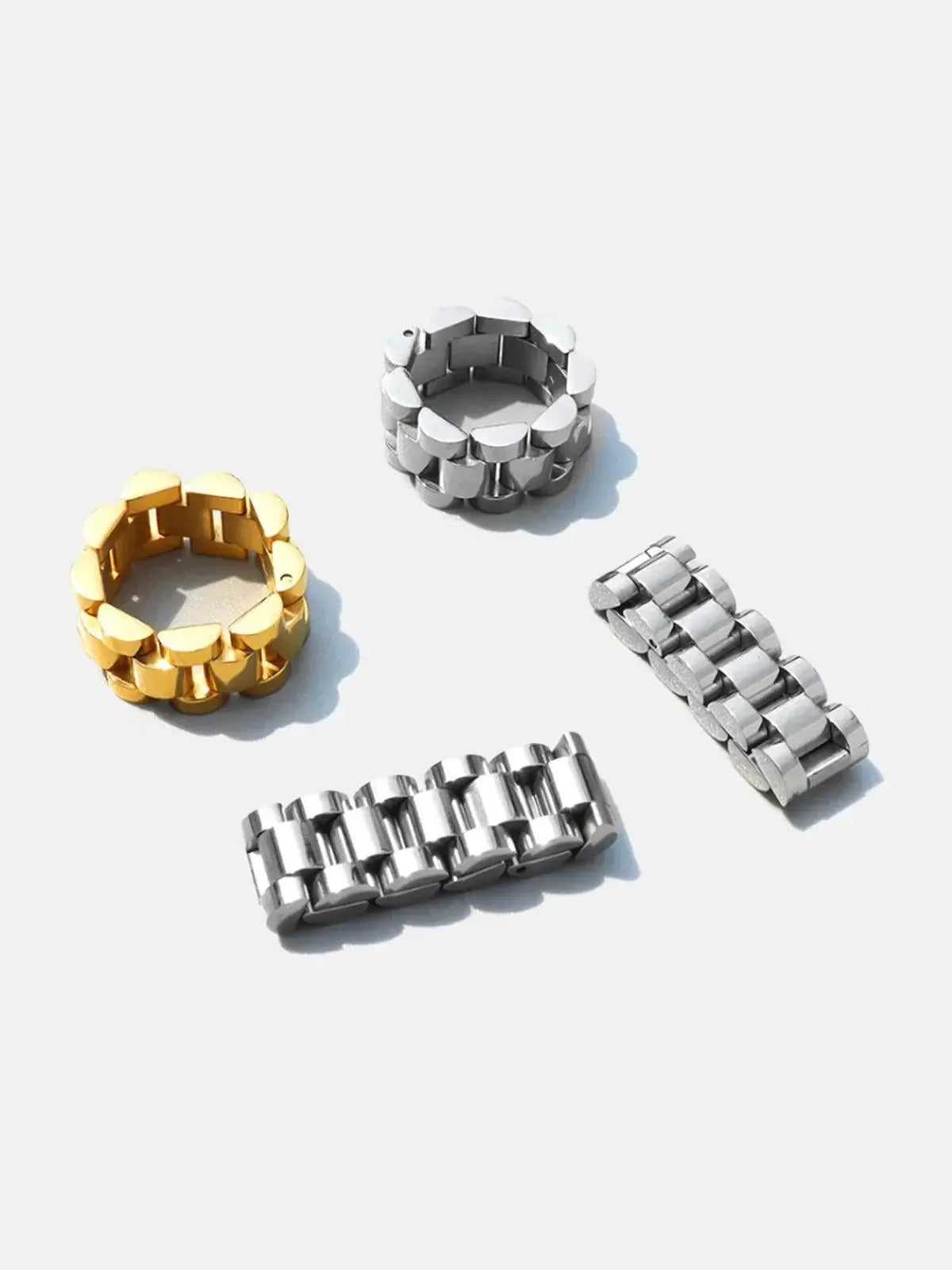 Statementring met blokschakels - Gepolijste afwerking