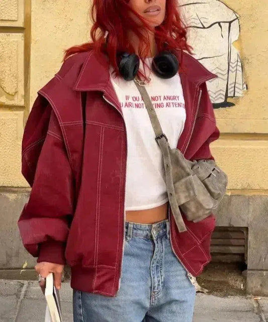 Valentina – Glanzend vegan stijl – Bomberjack