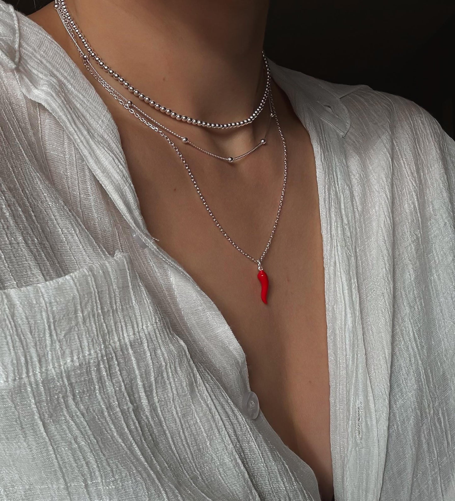 Italiaanse rode cornetto ketting - Elegante talisman tegen het boze oog
