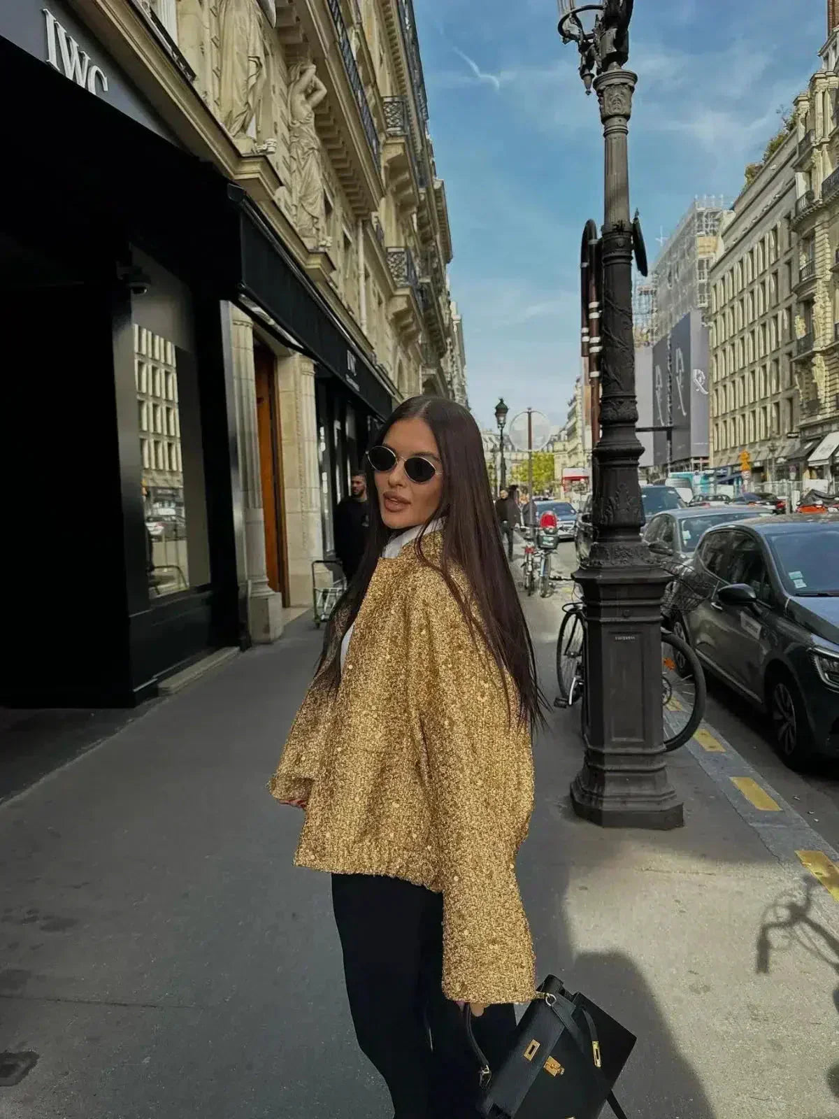 Céleste – Pailletten statement – Cropped jas