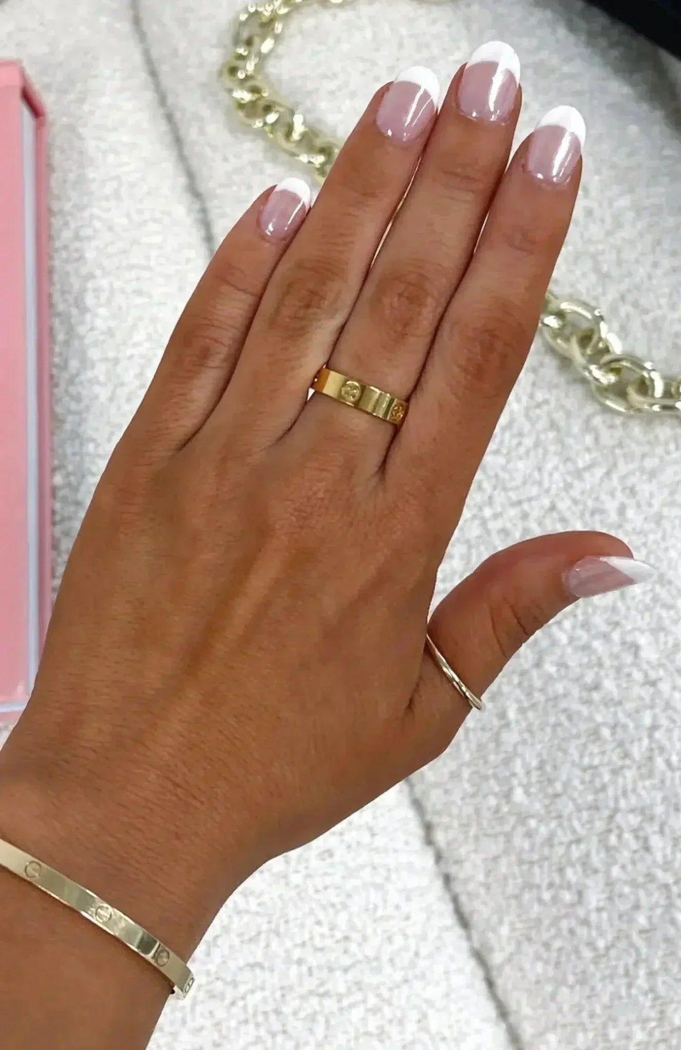 Goudvergulde chunky ring - Brede band met hoogglans