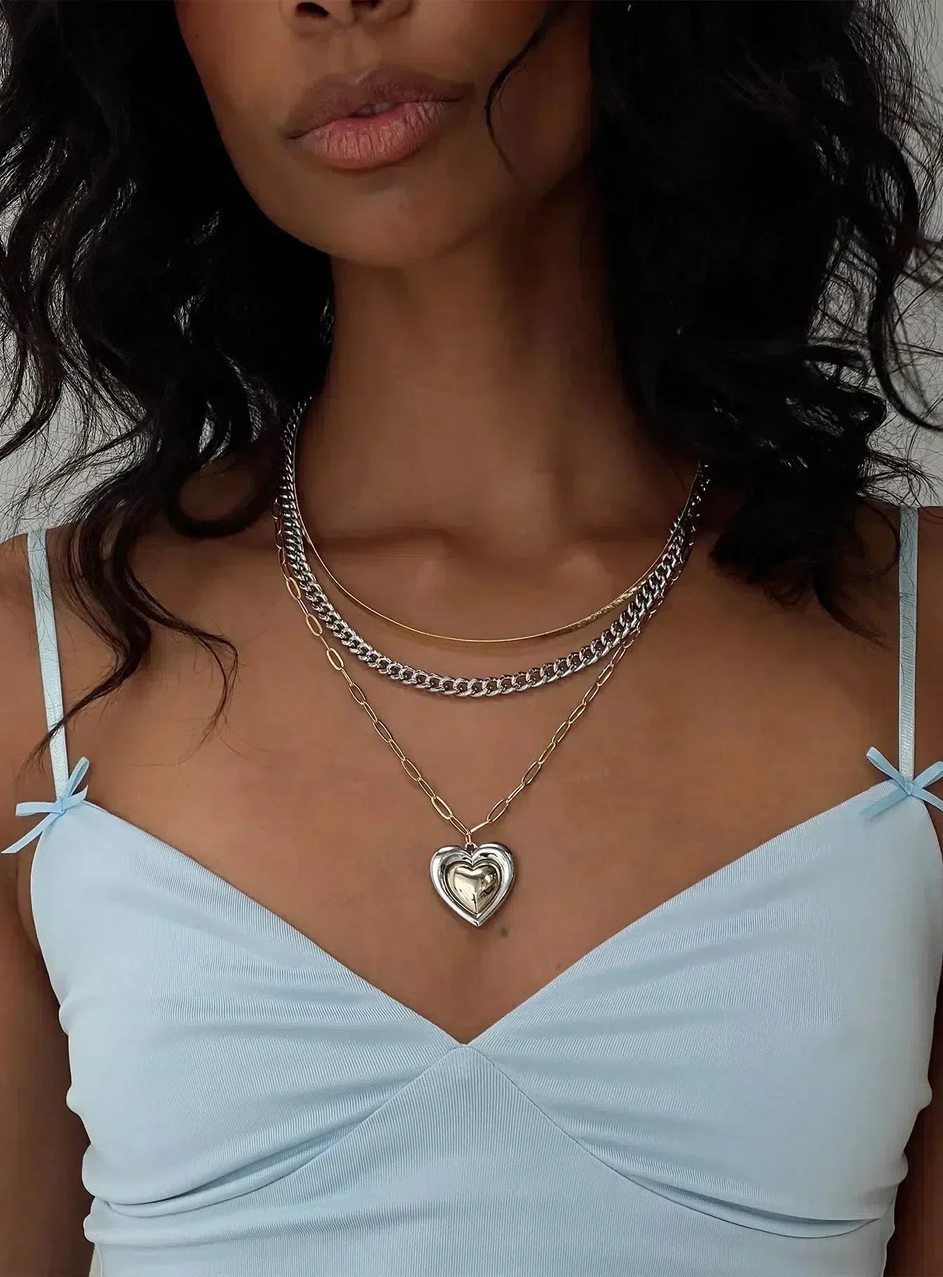 Ketting set met hart - Stoere en veelzijdige uitstraling