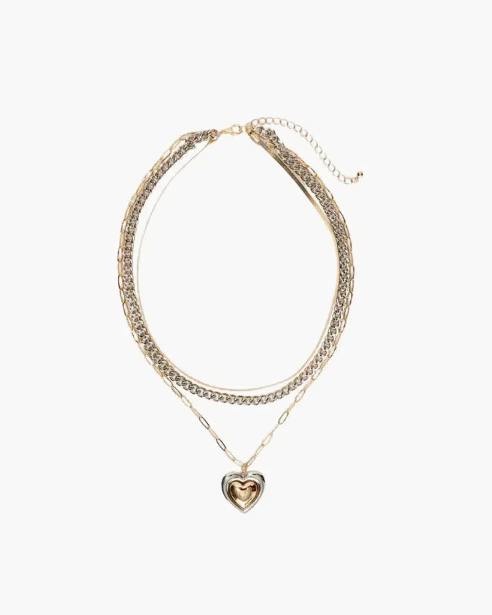 Ketting set met hart - Stoere en veelzijdige uitstraling