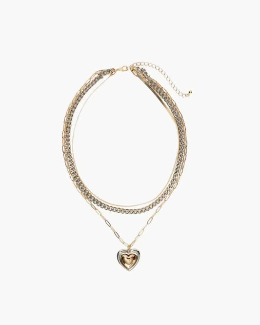 Ketting set met hart - Stoere en veelzijdige uitstraling