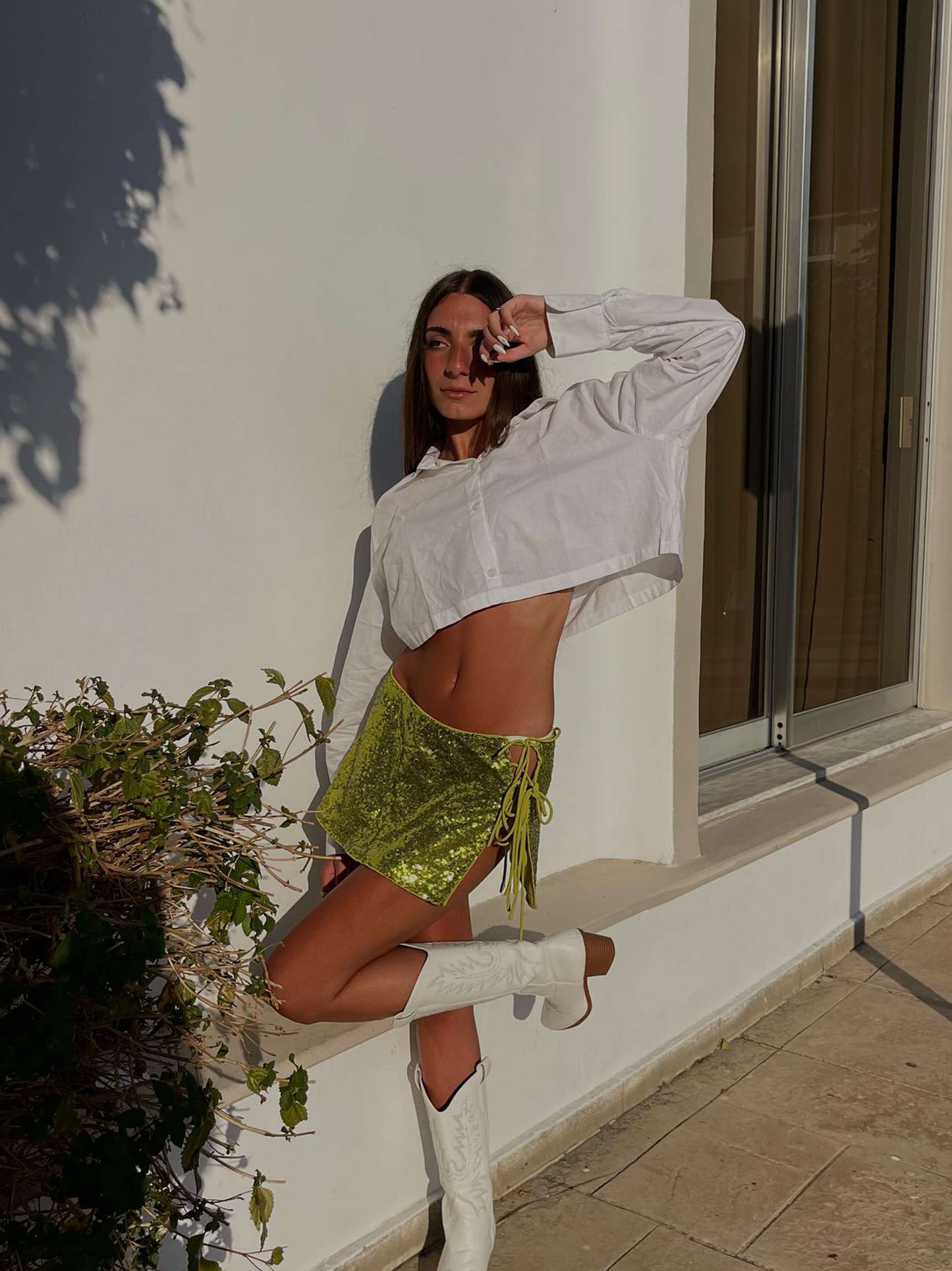 Giorvetta – Pailletten strikdetail – Minirok