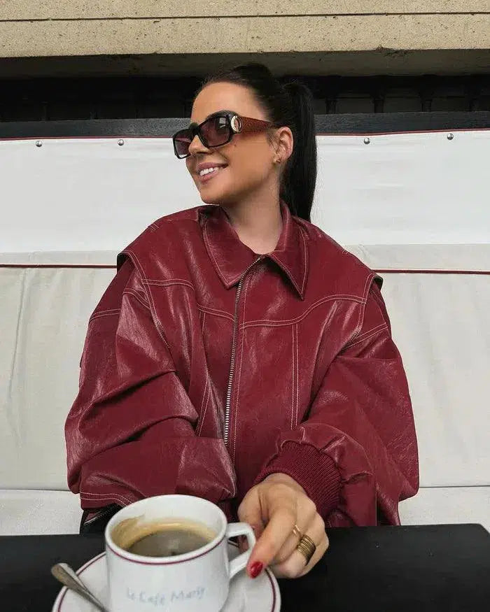 Valentina – Glanzend vegan stijl – Bomberjack