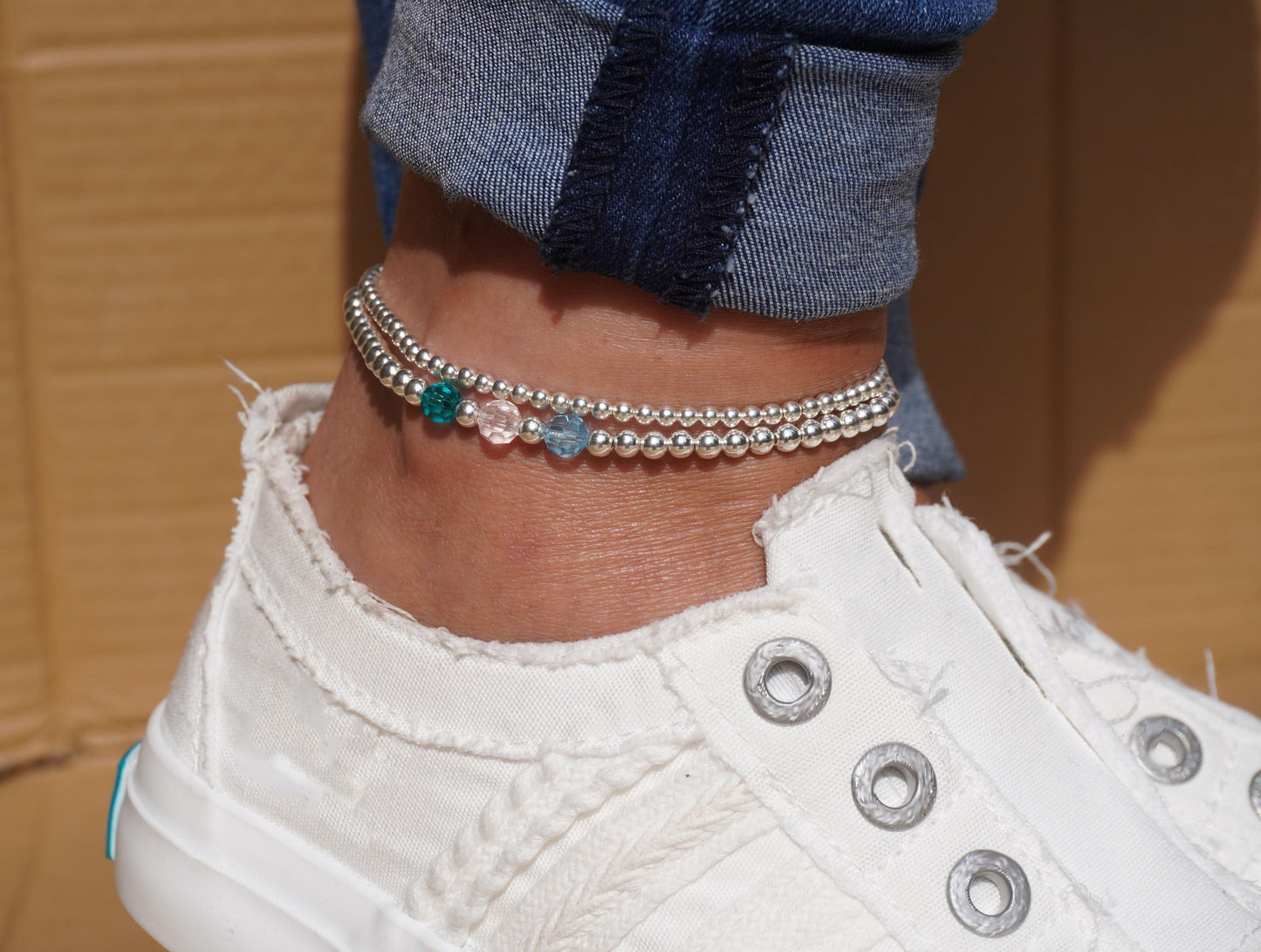 Rekbaar enkelbandje met geboortesteen - Elegant en persoonlijk accent