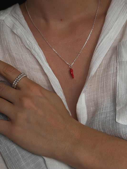 Italiaanse rode cornetto ketting - Elegante talisman tegen het boze oog