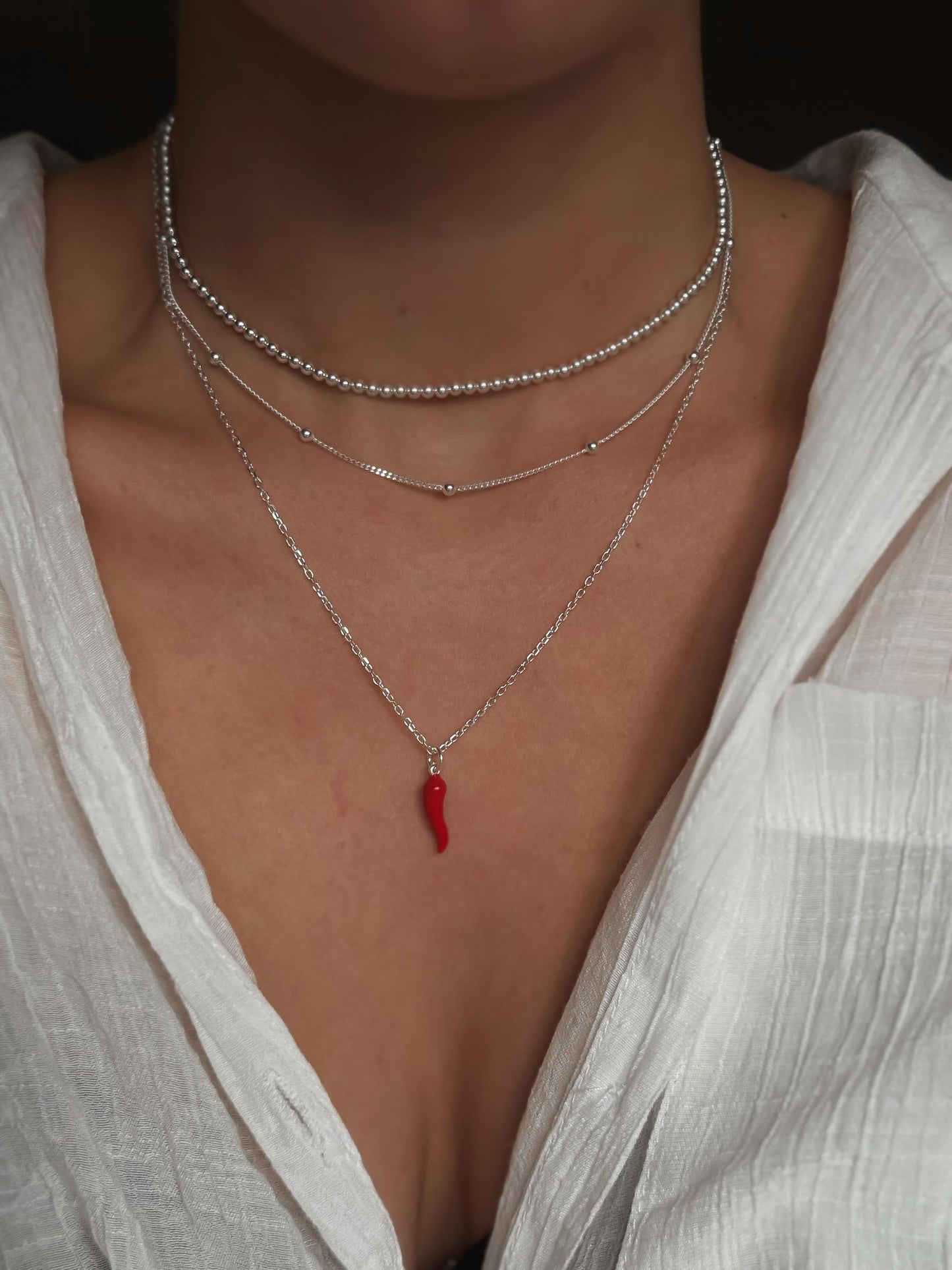 Italiaanse rode cornetto ketting - Elegante talisman tegen het boze oog