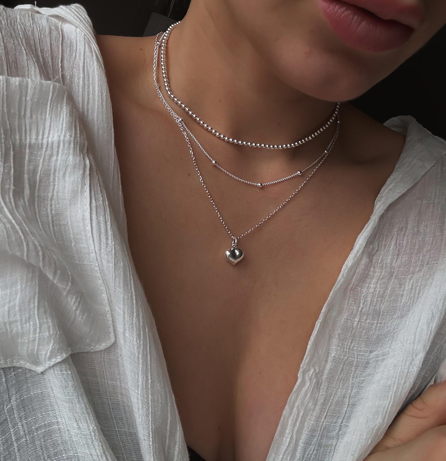 Italiaanse zilveren hart ketting - Romantische sterling zilveren hanger