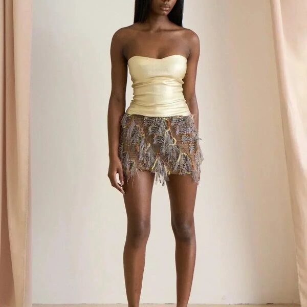 Luciana – Franje textuur – Ruchesrok