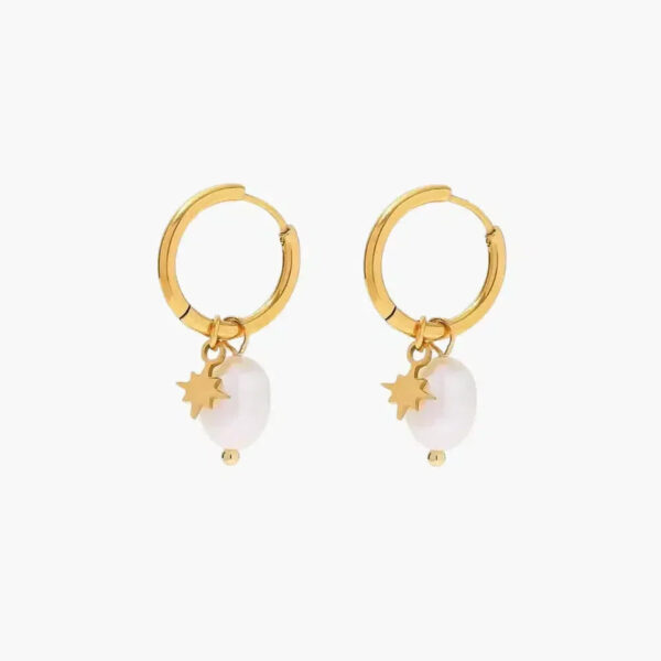 Parel oorbellen met ster - Klassiek en speels ontwerp