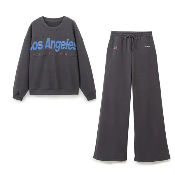 Soleil – Sweatshirt met ronde hals en joggerbroek – Los Angeles-loungeset