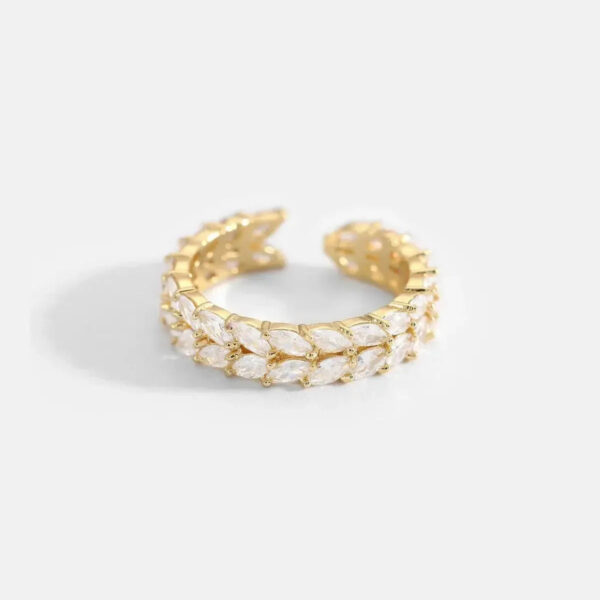 Verfijnde vergulde bladring - Werstelbaar open ontwerp