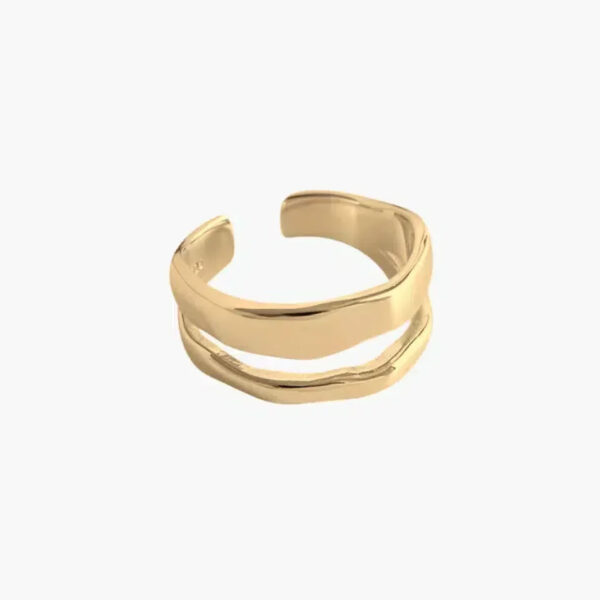 Minimalistische verstelbare ring - Gelaagd open ontwerp