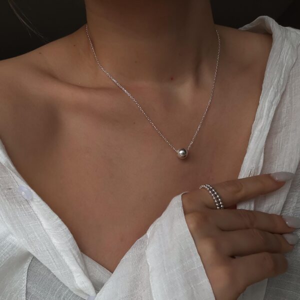 Italiaanse zilveren floating bead ketting - Minimalistische sterling zilveren hanger