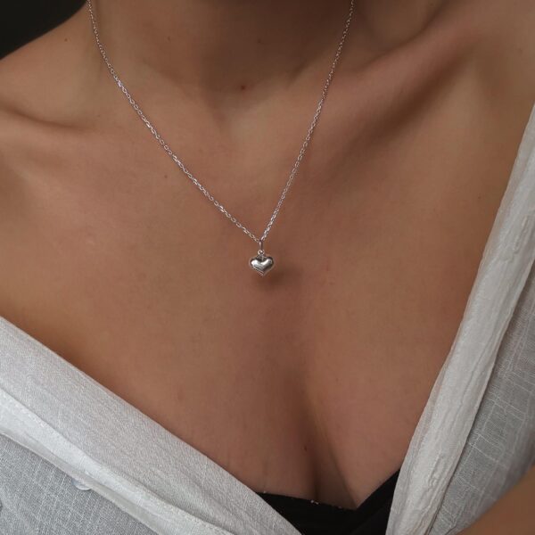 Italiaanse zilveren hart ketting - Romantische sterling zilveren hanger